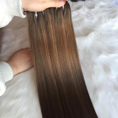 China Real Hair Extension Straight Sellers Raw Brazilian Hair Extension Hand Tied Woman Hair Weft Extension for sale