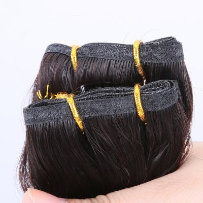 China Manufactory Premier Machine Pure Natural Wholesale Double Weft Extensions Flat Hair Flat Weft Natural Black For Professional for sale