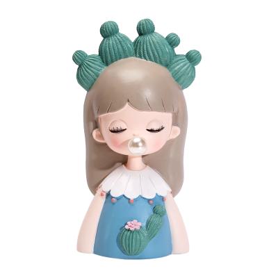 China China Living Room Office Decoration Opens New Small Cool Girl Heart Gift Cactus Bubble Girl Ornaments for sale