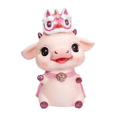 China China Decoration Gift Desktop Cartoon Shaking Car Interior Decoration Cow Head Ornaments for sale