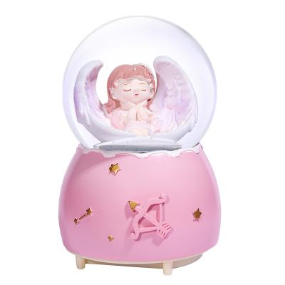 China Wholesale Christmas Gift Angel Girl Crystal Ball Music Box Mini Glass Ball Crystal Can Be Customized for sale