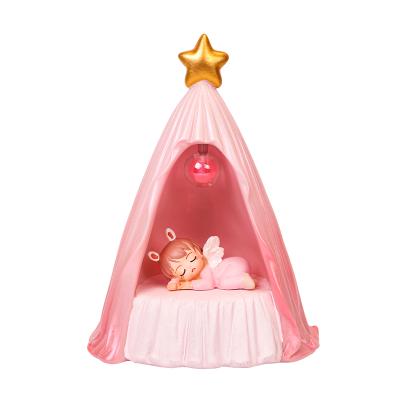 China As Creative Gift Shown Little Baby Anne Sweet Sleeping Night Light From Angel Children Gift Tent Decoration for sale