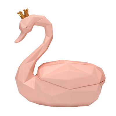 China As shown creative coffee table living room housewarming decoration office new fashion swan light luxury home tissue box decoration for sale