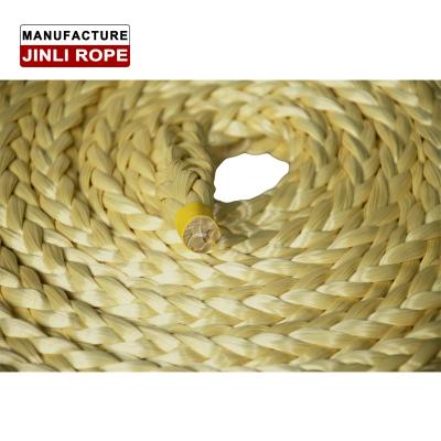 China (JINLI ROPE) 1-18mm Diameter High Temperature Resistant Aramid Rope Kevvlar High Strength Rope for sale