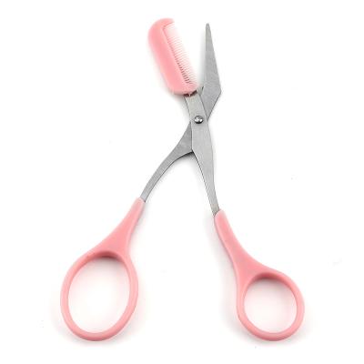 China Stainless Steel Eyebrow Shaping Scissors Cut Comb Hair Remover With Comb Beauty Tool for sale