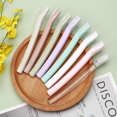 China Plastic Safety Blade Supplier Trimmer Disposable Makeup Tool Eyebrow Shaving Razor Eyebrow For Women for sale