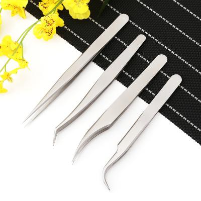 China Popular Professional High Quality Set Of Stainless Steel 4pcs Eye Lash Extension Tweezers Volume Eyelash Tweezers for sale