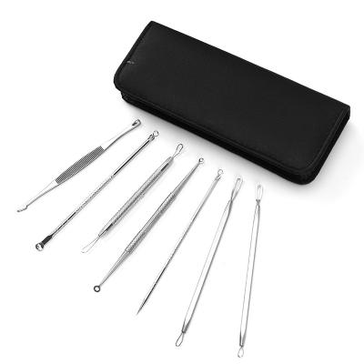 China 7 PCs Comfortable Professional Blackhead Remover Pimple Needle Acne Remover Acne Remover Extractor Tool Kit for sale