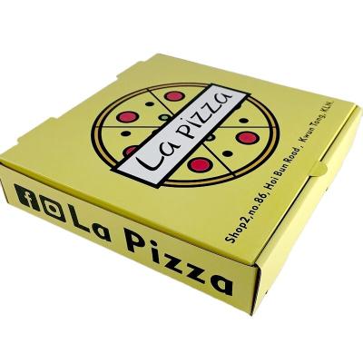 China Recyclable free sample kraft corrugated square shape pizza packaging paper box with custom logo for sale