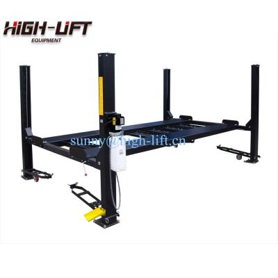 China Portable Four Post Hydraulic Car Parking Lift Used 4 Post Car Lift Equipment 3.5T for sale