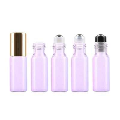 China Essential Oil Cosmetic Roll On Bottles 3ml 5ml 10ml Pearl Colored Glass Roll On Bottles With Stainless Steel Roller Balls for sale