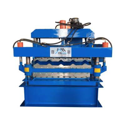 China China 836 Metal Profile Corrugated Panel 868 Roof Step Tile Double Layer Steel Glazed Roll Forming Machine Price for sale