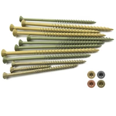 China Star Flat Drive Flat Head With Type 17 Ceramic Coating ACQ Exterior Lumber Deck Seed Screws for sale