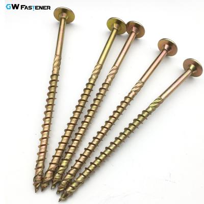 China Head Wafer Head / Countersunk Yellow Torx Head Zinc Chipboard Timber M6 M8 M10 T40 Chipboard Screws for sale