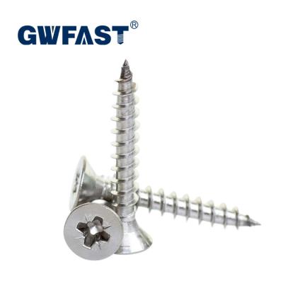 China Countersunk 304 Stainless Steel A2 Countersunk Chipboard Screw A2 Pozi Flat Chipboard Torx Screws for sale