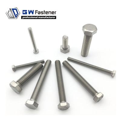 China A2 304 316 SS Bolt Nut Stainless Steel Bolt DIN933 DIN931 A2 70 Hex Head Bolt A4 80 for sale