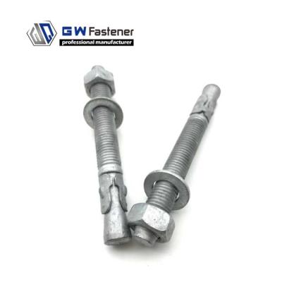 China Carbon Steel M10 M12 M14 M16 M20 M24 Galvanized Concrete Galvanized Bolt Wedge Anchor Bolt Wedge Anchor for sale