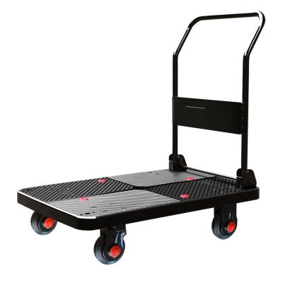 China Uni-Quiet Heavy Duty Warehouse 300kg Platform Foldable Hand Cart PLA300N-DX-BK for sale