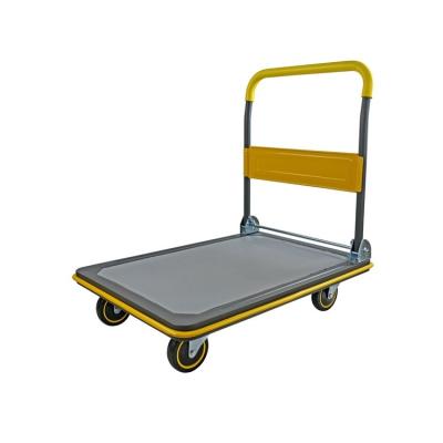 China 300kgs Industrial Platform Hand Trolley Uni-silent Universal Steel Trolley TB300P-DX for sale