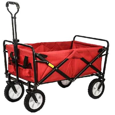 China Outdoor Uni-quiet Foldable Beach Cart Camping Metal Garden Service Hand Cart Portable Folding Outdoor Wagon Wagon FW80 for sale