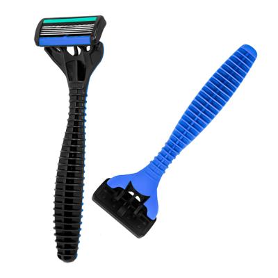 China Six Blade HW-B603DR High Quality Head 6 Blade Pivoting Disposable Shaving Razors for sale