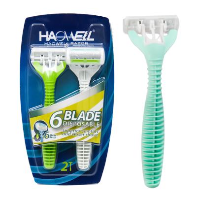 China HW-B363DL China ABS+TPR Triple Variable Quick Blade Handle Delivery OEM 2pcs/blister 24pcs/hang 3 Pack Triple Blade Razor for sale