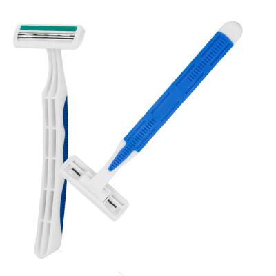 China HW-B312GL Haowell High Quality Triple Blade 3 Blade Razor With Lubricate Strip TPR Handle Razor Disposable Razor Daily Use OEM for sale