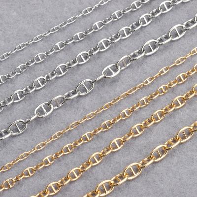 China Multi Sizes Copper Gold Color Silver Diy Jewelry Chain Diy Necklace Accessories Jewelry Making Accessories C168 3m/lot for sale