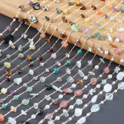 China Irregular Natural Stone Diy Necklace Copper Chain For Women Jewelry Making Accessories C198 1m/lot for sale