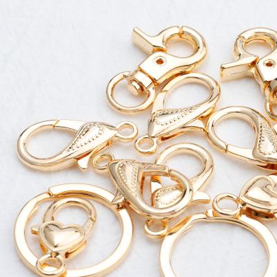 China Prevent Allergy Wholesale Gold Plated 18K Key Ring Lobster Clasp Hooks Jewelry Making Accessories M817 10 pcs/lot for sale