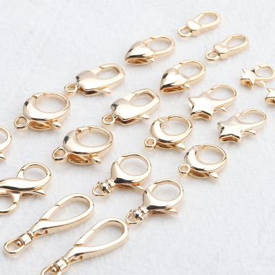 China Wholesale Copper Lobster Claw Clasp Hooks 18K Gold Plated Diy Necklace Bracelet Jewelry Making Accessories M824 10 pcs/lot for sale