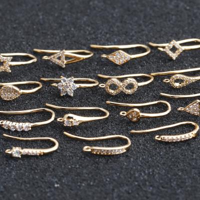 China Wholesale Diy 18K Copper Gold Plated Earring Hooks Connectors For Women Jewelry Making Accessories M800 20 pcs/lot for sale