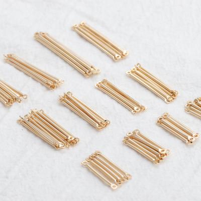 China Wholesale 18K Copper Gold Plated Double Hole Nickel Free Copper Needle For Jewelry Making Accessories M811 50pcs/lot for sale