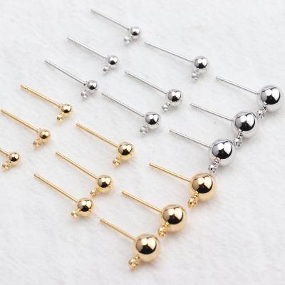 China Mini Copper Gold Plated 18K Needles Diy Earring Studs For Women Jewelry Findings And Components M575 100pcs/lot for sale