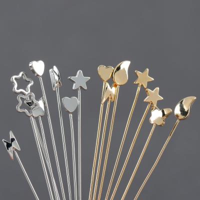 China Metal Copper Gold Multi Shape Silver Color Needle For Women Jewelry Making Accessories M1114 10pcs/lot for sale