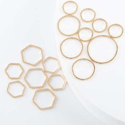 China Wholesale Multi Shape Non-fading 18K Gold Plated Connectors Rings For Jewelry Making Accessories M1136 20pcs/lot for sale