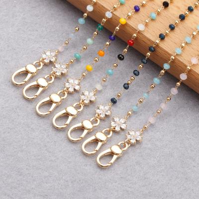 China Decoration Glasses Style 18K Bohemian Gold Plated Pearl Glasses Chains Diy Necklace For Women Jewelry M837 74.5cm/lot for sale