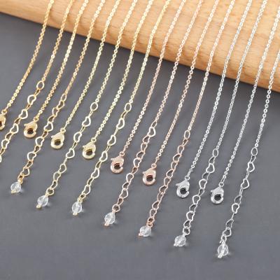 China Simple Design CLASSIC Multi Color Metal Necklace Heart Shape Extension Chain For Women Girl Jewelry Gift M1094 6pcs/lot for sale