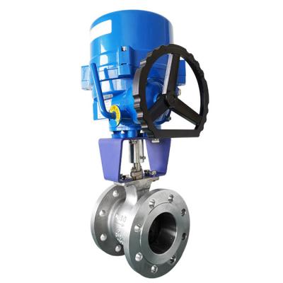 China 25-300mm V Type Ball Valve Shear Force Double Bearing zu verkaufen