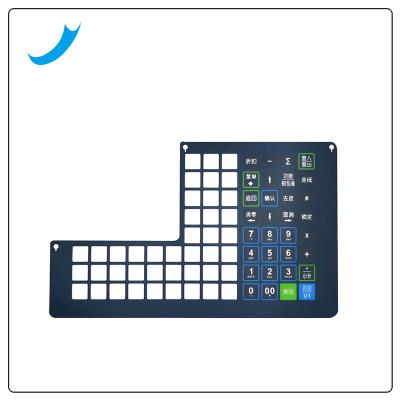 China Embossed Custom Embossed Graphic Overlay Button LCD Membrane Keyboard Overlay Switch for sale