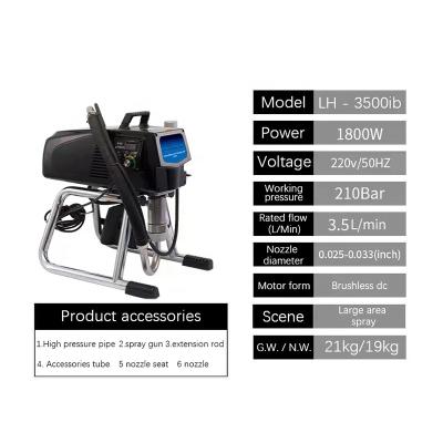 China Paint Spray Gun Professional Auto  Electric Spray Gun LH-3500ib 1800w Airless Paint Multifunctional High Pressure Sprayer Machine for sale