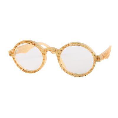 China For Handmade Round Oval Jelly Glass Honey Horn Frame Glasses Optical Semi-transparent Etched Yellow Glasses Pattern Reading Glasses for sale