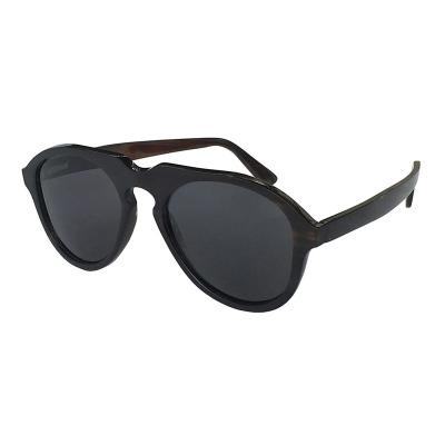 China Buffalo Horn Pilot Sunglasses Oval Round Cat Eye Shape Unique Handmade Pilot Style for Men for sale