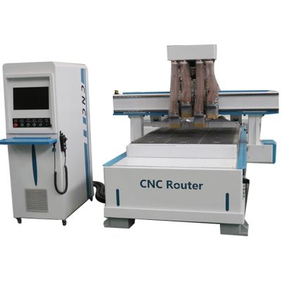 China Hotels 380V, 3 Door 1325 4 Phase Machine Workstation Wooden Cabinet Door Making CNC Router Atc for sale