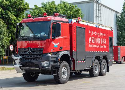 China 6x6 Benz Chassis Einkabine Flughafenfeuerwehrwagen mit 2 Sitzen zu verkaufen