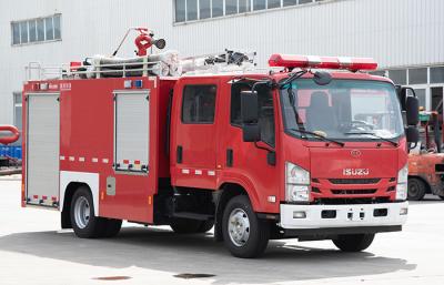 China LKW 800Gallons ISUZU Water Tanker Small Fire mit doppelter Reihen-Kabine zu verkaufen