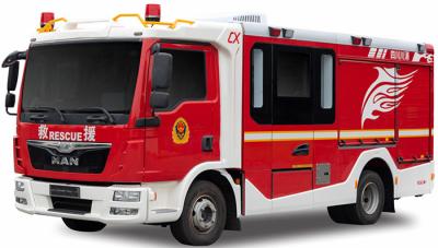 China MANN kleiner Feuerbekämpfungs-LKW und Schaum-Angebot mit 8 Feuerwehrmännern zu verkaufen