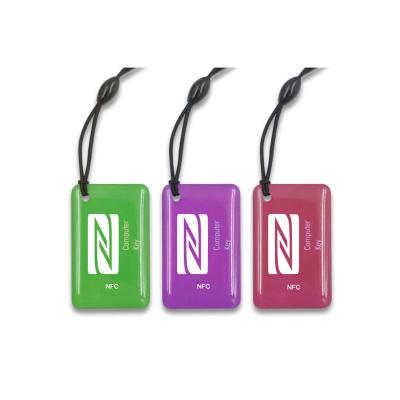 China NFC Stickers Epoxy Tag Card Waterproof / Logo Printed Waterproof 144 Bytes 13.56mhz RFID Epoxy Key FOB Card for sale