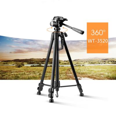 China Best Lightweight High Quality Aluminum Lightweight Camera Stand Tripod Digital Camera Tripod Phone Holder WT-3520 for sale