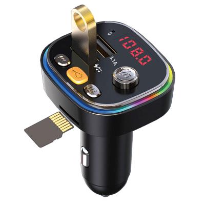 China Colorful Light Hands Car Kit 3.1A 2 USB Car Charger FM Modulator Car Kit 3.1A 2 USB Wireless Fast Charging Free Fast Charging FM Transmitter for sale